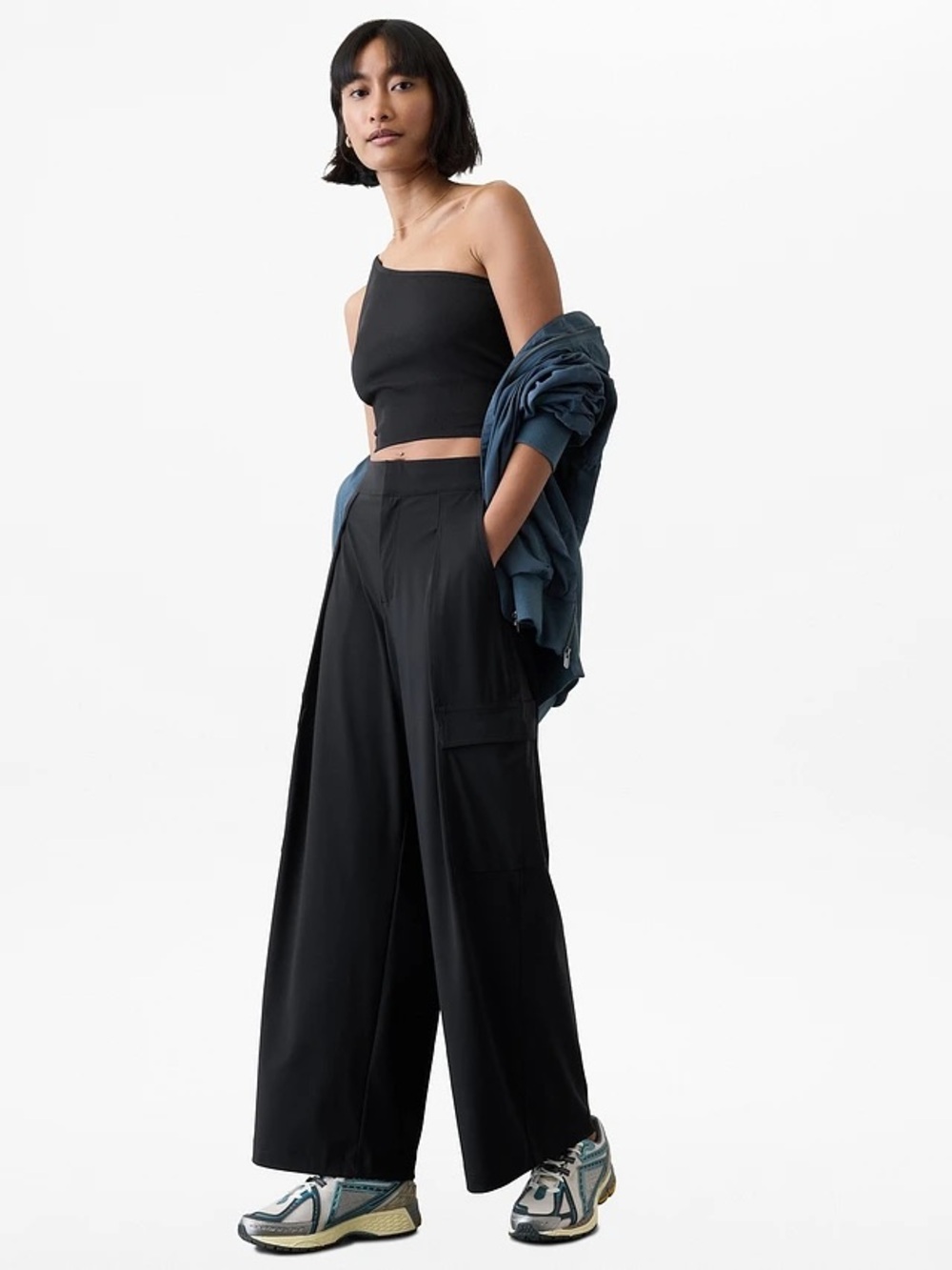 Athleta Pinnacle High Rise Wide Leg Cargo Trousers